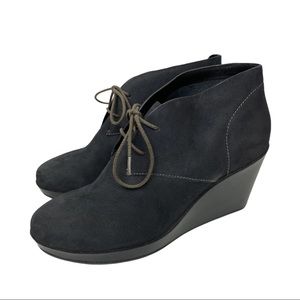 Cole Haan X Nike Air Black Suede Wedge Boots, Women's Size 11